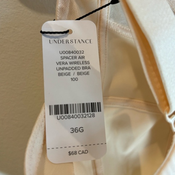UNDERSTANCE Sz 36G Bra Spacer Air Vera Wireless Unpadded Sheer Beige NEW - Picture 8 of 9